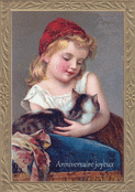 Douceur d'enfance et chat heureux